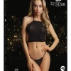 Conjunto Festive Rhinestone Top And Thong Le Désir By Shots Preto