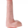 Dildo 6" com Escroto King Cock 18 cm Pele Clara