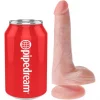 Dildo 6" com Escroto King Cock 18 cm Pele Clara