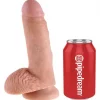 Dildo 7" com Escroto King Cock 20 cm Pele Clara