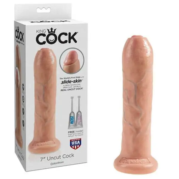 Dildo 7" King Cock Uncut 18 cm Natural