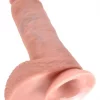 Dildo 8" com Escroto King Cock 22 cm Pele Clara