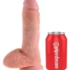 Dildo 8" com Escroto King Cock 22 cm Pele Clara