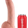 Dildo 9" com Escroto King Cock 25 cm Pele Clara