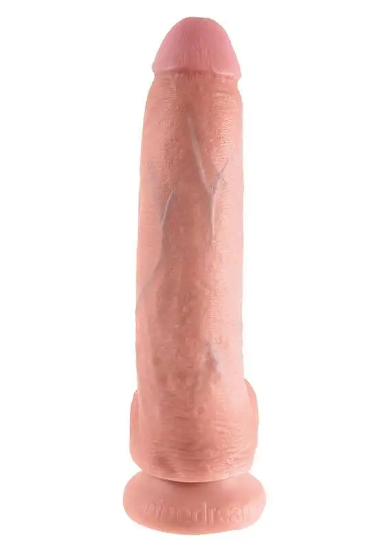 Dildo 9" com Escroto King Cock 25 cm Pele Clara