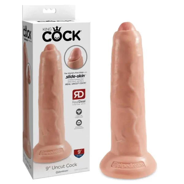 Dildo 9" King Cock Uncut 23 cm Natural