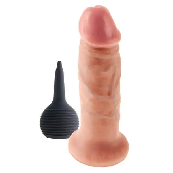 Dildo com Ejaculação 6" King Cock Natural 17,8x4,6cm