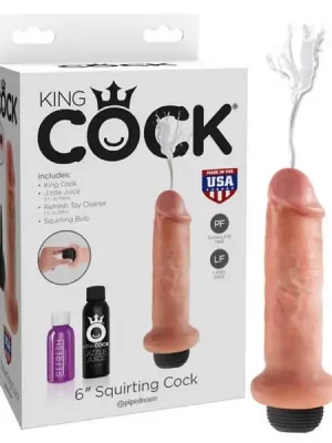 Dildo com Ejaculação 6" King Cock Natural 17,8x4,6cm