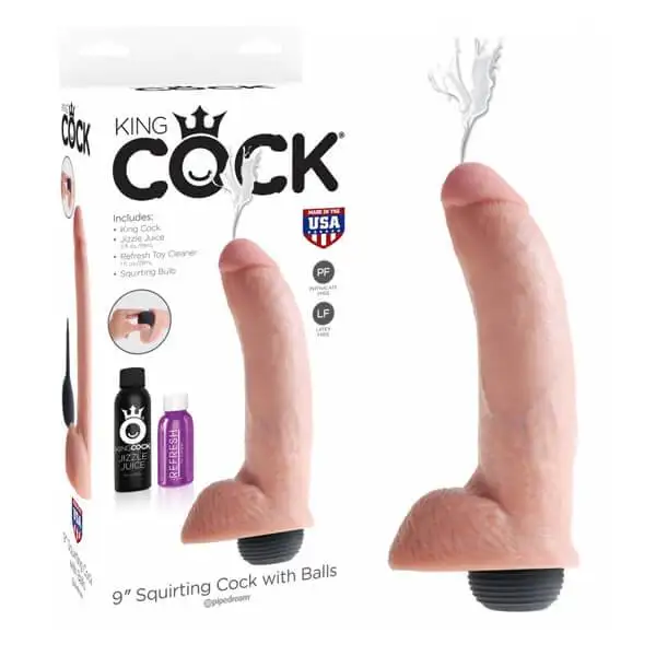 Dildo com Ejaculação 9" King Cock