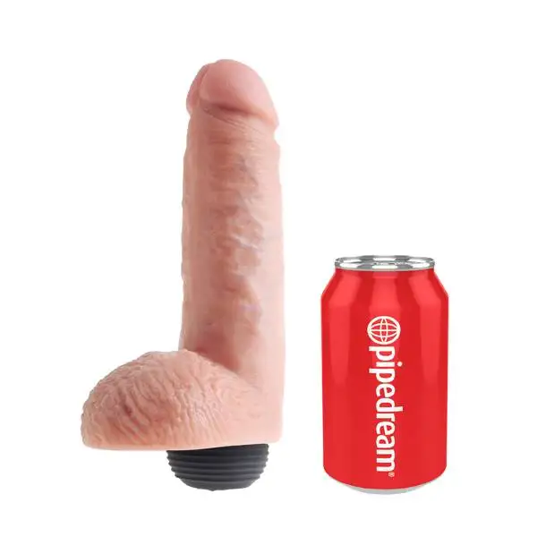 Dildo com Ejaculação King Cock 20 cm. Natural