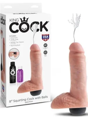 Dildo com Ejaculação King Cock 20 cm. Natural