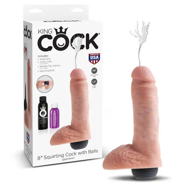 Dildo com Ejaculação King Cock 20 cm. Natural