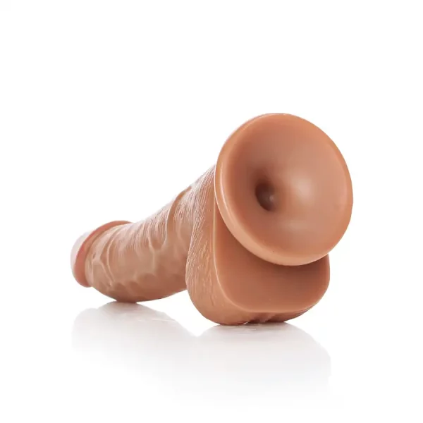 Dildo Curved com Testículos 6"/15,5 cm Mulato