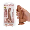 Dildo Curved com Testículos 6"/15,5 cm Mulato