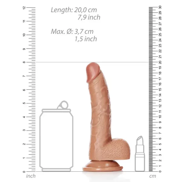 Dildo Curved com Testículos 7"/18 cm Mulato