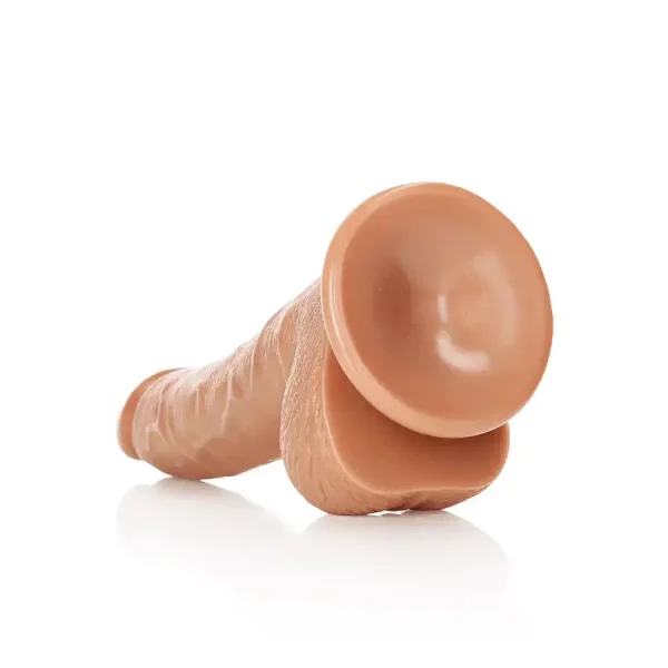 Dildo Curved com Testículos 7"/18 cm Mulato