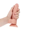Dildo Curved com Testículos 7"/18 cm Pele Clara