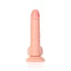 Dildo Curved com Testículos 7"/18 cm Pele Clara