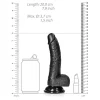 Dildo Curved com Testículos 7"/18 cm Preto