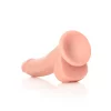 Dildo Curved com Testículos 8"/20,5 cm Pele Clara