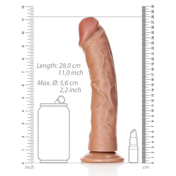 Dildo Curved sem Testículos 10"/25,5 cm Mulato