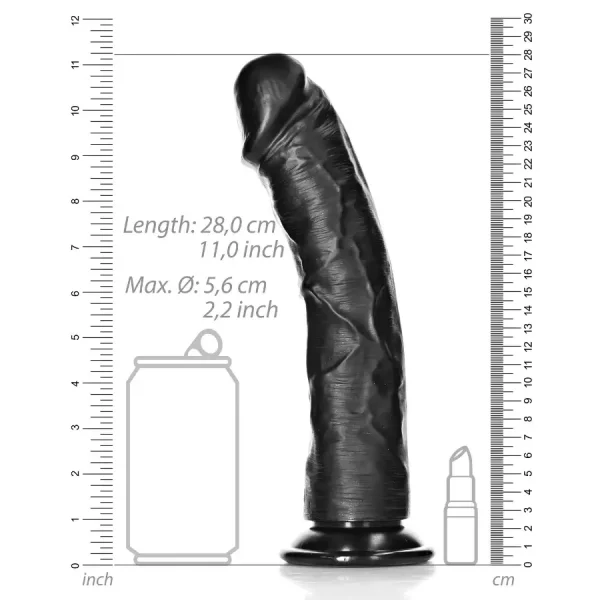 Dildo Curved sem Testículos 10"/25,5 cm Preto