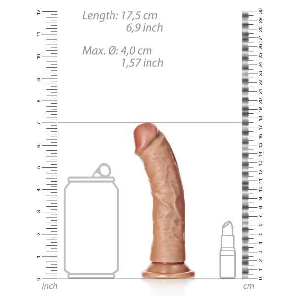 Dildo Curved sem Testículos 6"/15,5 cm Mulato