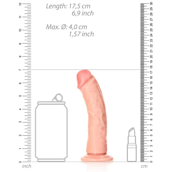 Dildo Curved sem Testículos 6"/15,5 cm Pele Clara