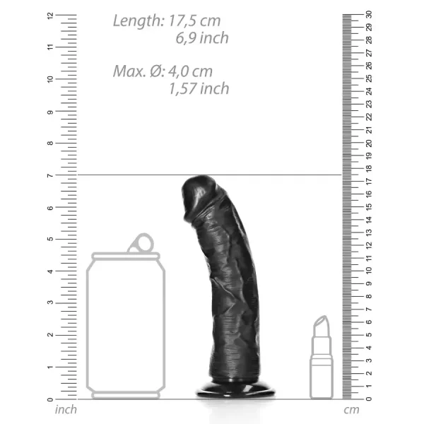 Dildo Curved sem Testículos 6"/15,5 cm Preto