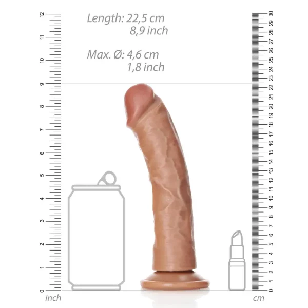 Dildo Curved sem Testículos 8"/20,5 cm Mulato