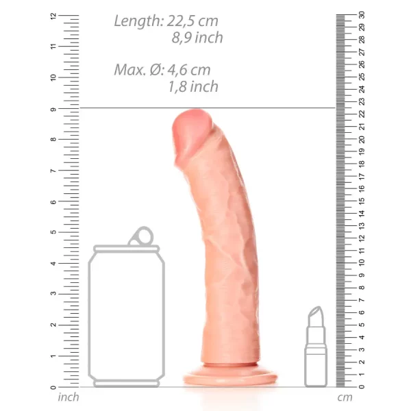 Dildo Curved sem Testículos 8"/20,5 cm Pele Clara