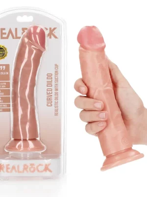 Dildo Curved sem Testículos 8"/20,5 cm Pele Clara