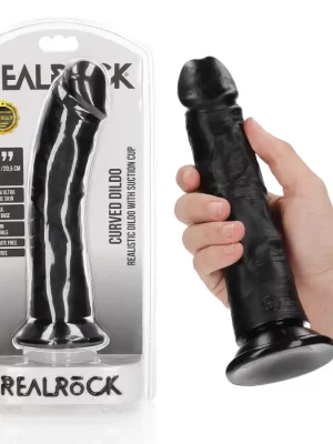 Dildo Curved sem Testículos 8"/20,5 cm Preto