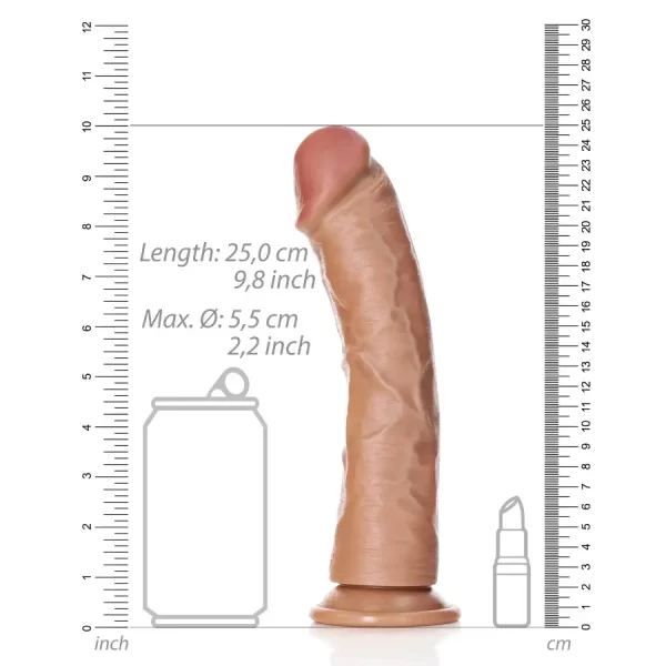 Dildo Curved sem Testículos 9"/23 cm Mulato