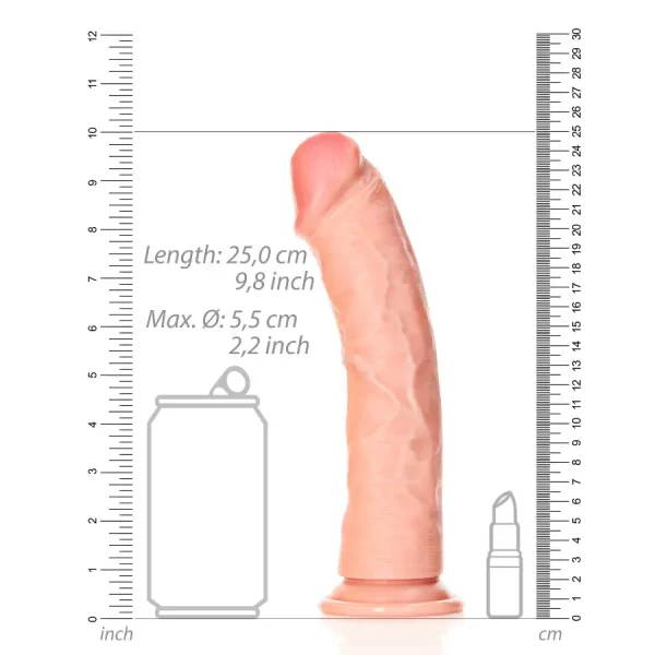 Dildo Curved sem Testículos 9"/23 cm Pele Clara