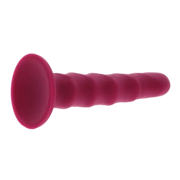 Dildo Discreto com Ventosa Ribbed Dong 17,2 cm Fúcsia