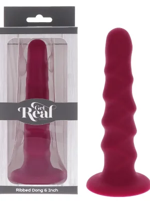 Dildo Discreto com Ventosa Ribbed Dong 17,2 cm Fúcsia