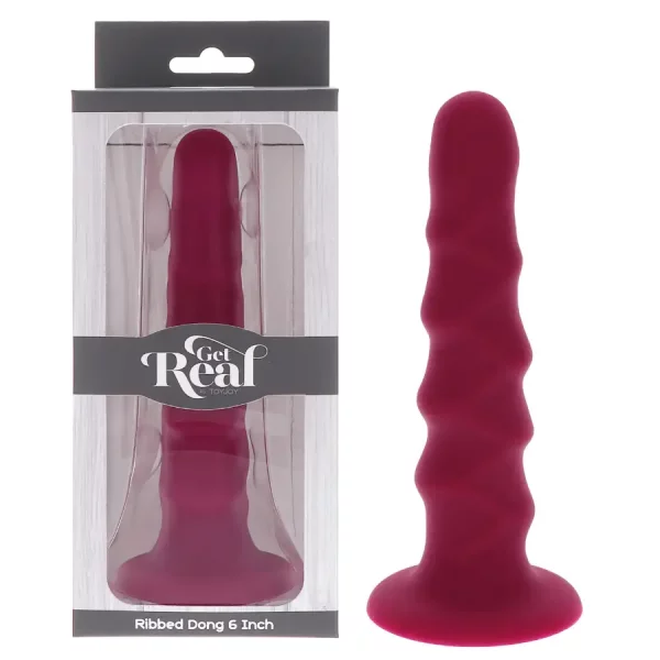 Dildo Discreto com Ventosa Ribbed Dong 17,2 cm Fúcsia