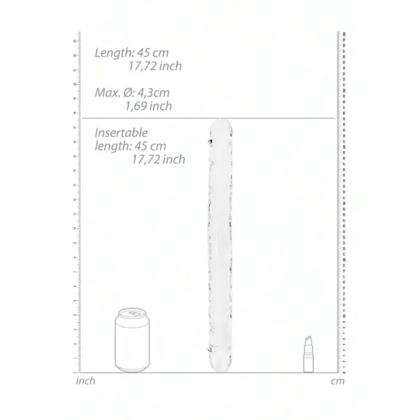Dildo Duplo Transparente 45 cm