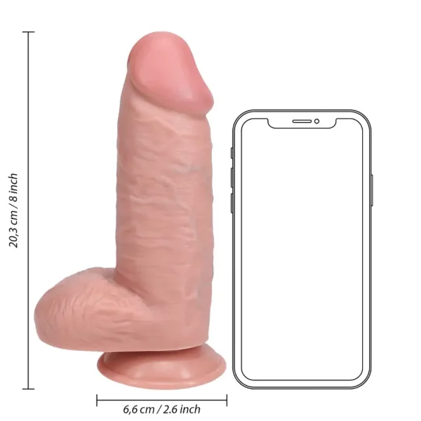 Dildo Extra Thick com Testículos 8"/20,3 cm Pele Clara