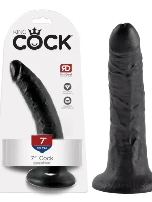 Dildo King Cock 20 cm Preto