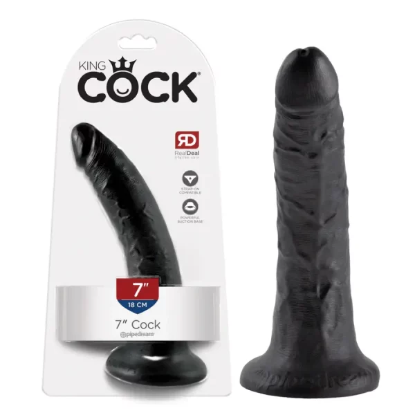 Dildo King Cock 20 cm Preto