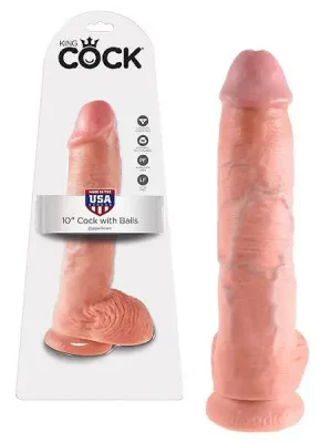 Dildo King Cock com testículos 25,5 cm. Natural