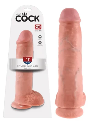 Dildo King Cock com testículos 28 cm. Natural