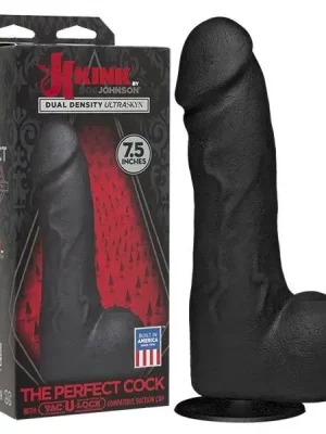 Dildo Kink The Perfect Cock 7.5" Dual Density UltraSkyn 19cm Preto