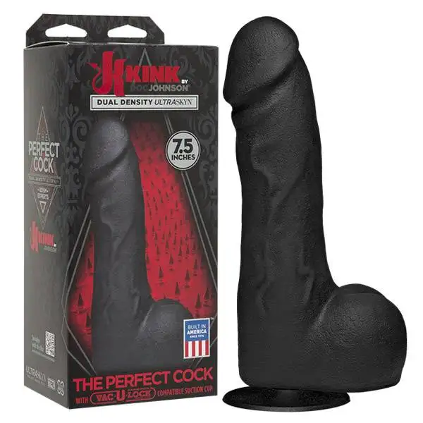 Dildo Kink The Perfect Cock 7.5" Dual Density UltraSkyn 19cm Preto