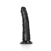Dildo Preto Slim sem Testículos 15,5 cm.