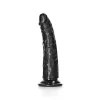 Dildo Preto Slim sem Testículos 15,5 cm.