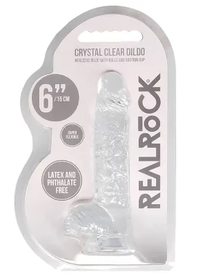 Dildo RealRock Crystal Clear 15 cm Transparente