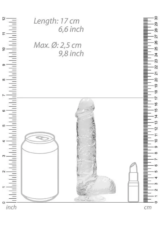 Dildo RealRock Crystal Clear 15 cm Transparente